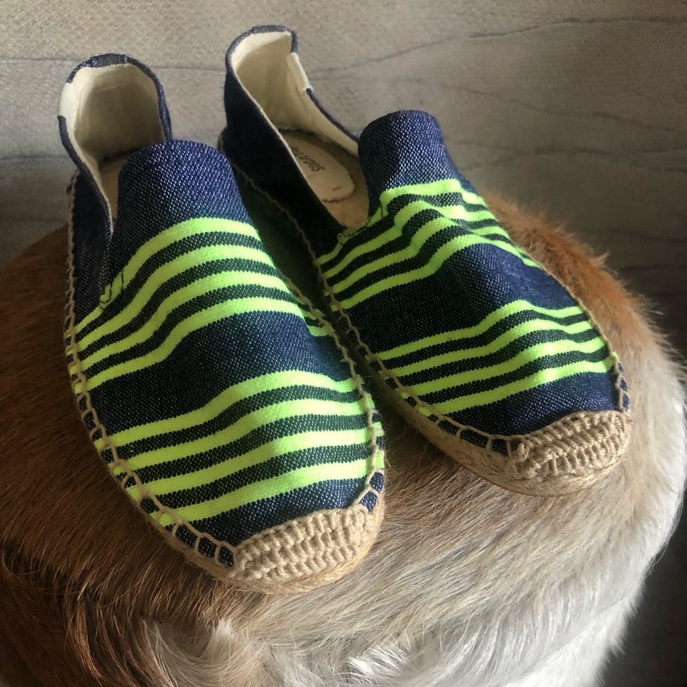 Soludos Striped slipper Platform Espadrilles. Size 8